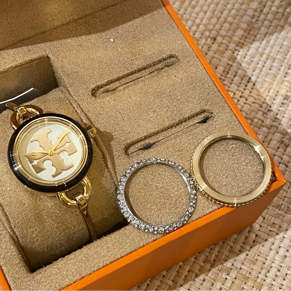 TORY BURCH The Miller Gold-Tone Stainless Bangle Bracelet Watch TBW6015 - Picture 10 of 16